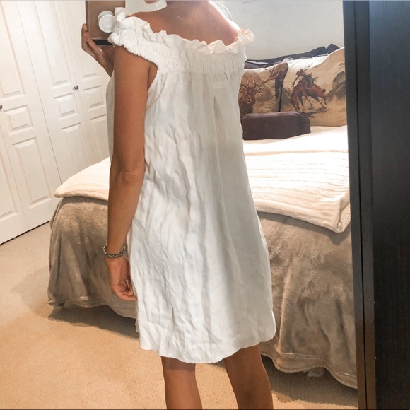 White BRAEZ Ruffle Off the Shoulder Dress - Picture 4 of 6